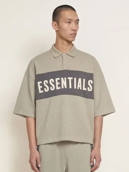 Essentials Fear Of God Polokošile S Límečkem A Rukávy šedá / tmavě šedá bílá