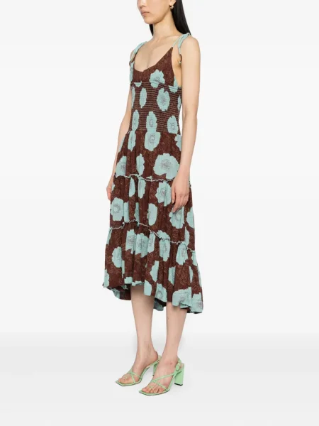 Rochie midi Free People până la genunchi de costum maro