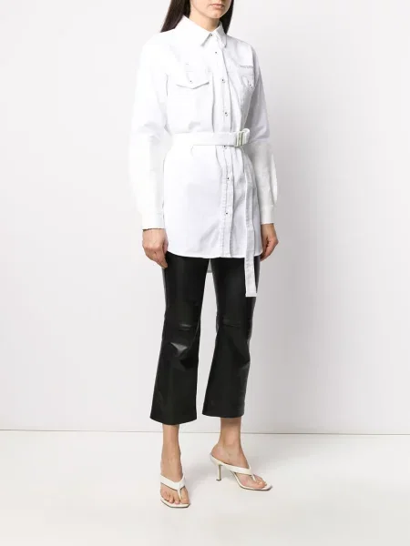 Cu centură cămașă Off-white alb