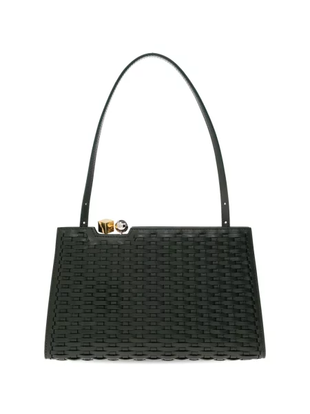 Geantă shopper Jacquemus din piele verde