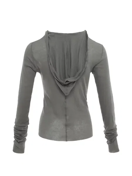 Lung hanorac cu glugă Rick Owens cu volane gri