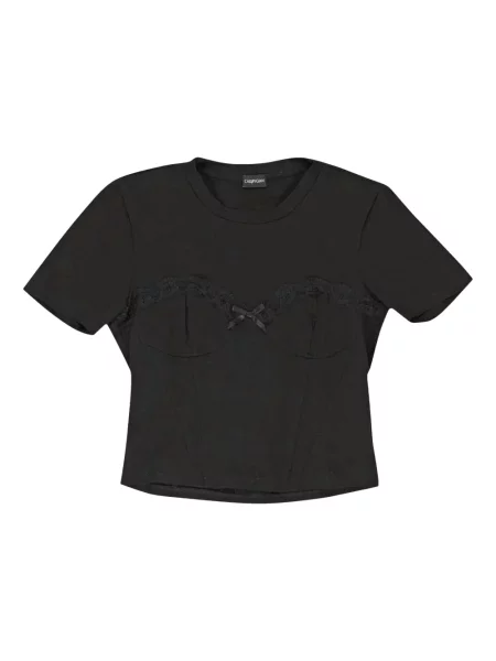 Tricou Callipygian din dantelă negru