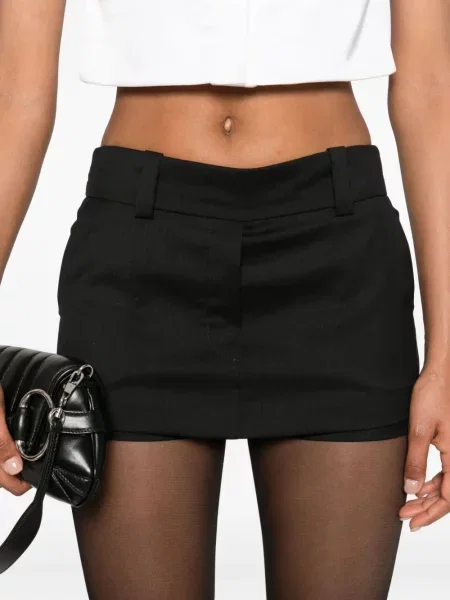 Pantaloni scurți Vestiaire D'un Oiseau Libre de lână negru