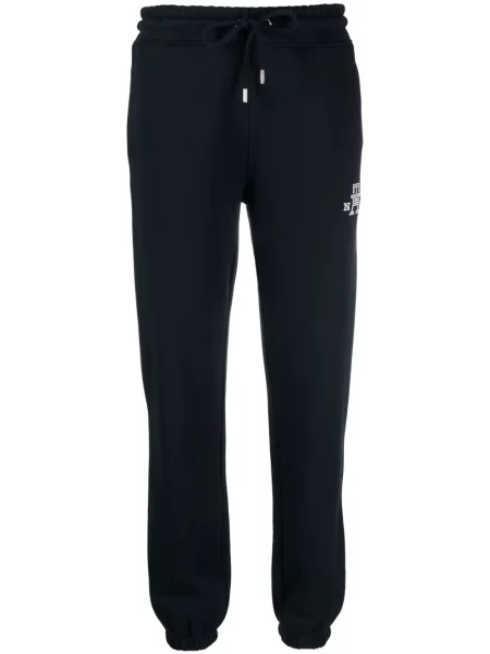 Pantaloni Tommy Hilfiger cu broderie albastru