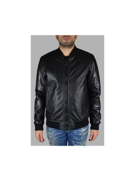Kurtka skórzana Philipp Plein czarna