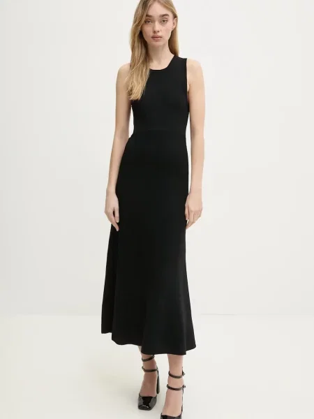 Moschino Jeans sukienka maxi rozkloszowana czarny