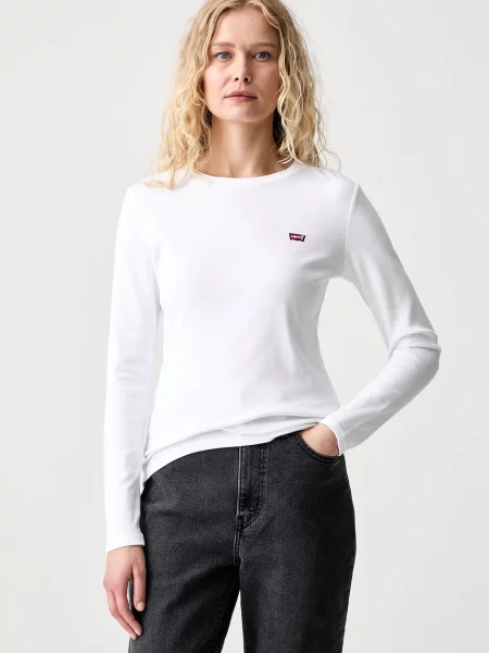 Levi's tričko s dlhým rukávom dámske ESSENTIAL LS biela