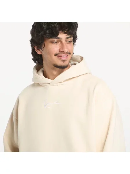 Mikina Karl Kani Small Signature Essential OS Hoodie Light Sand L bílá