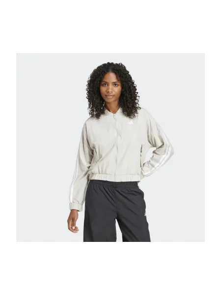 ADIDAS SPORTSWEAR Športová bunda Essentials / šedobiela biela