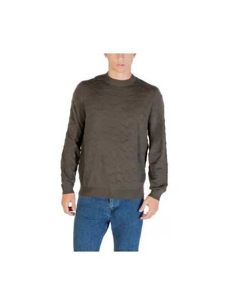 Sweter Armani Exchange wełniany brązowy