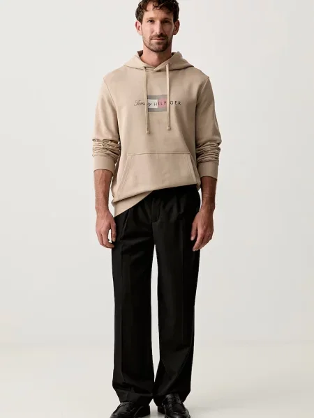 Tommy Hilfiger mikina s kapucňou pánska béžová