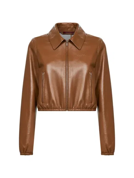 Kurtka skórzana Gucci z autografem brązowa
