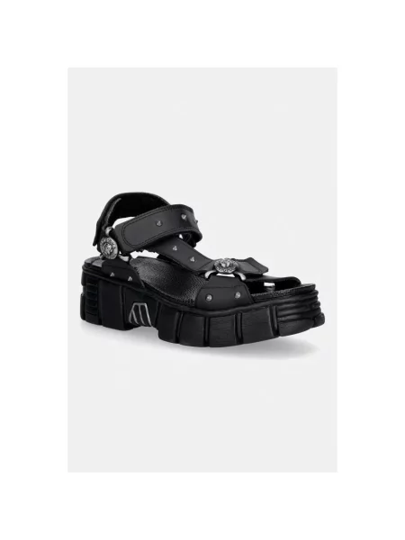 New Rock sandały na platformie VEGAN NEGRO TOWER CASCO NEGRO LATERAL czarne