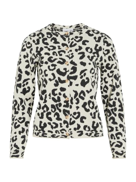 VILA Geacă tricotată VIMAYAS negru / natural alb