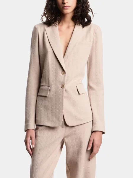 Блейзер Emporio Armani бавовна/поліестер/еластан бежевий