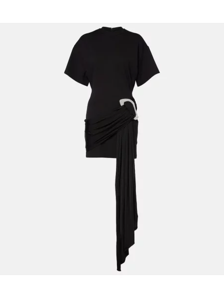 Rochie David Koma din jerseu drapată negru
