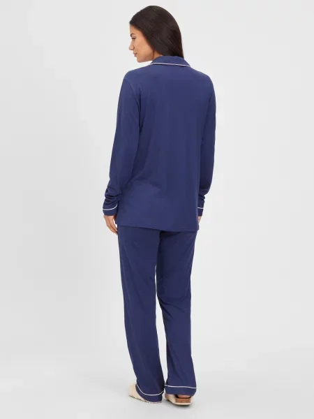 LASCANA Pijama bleumarin alb