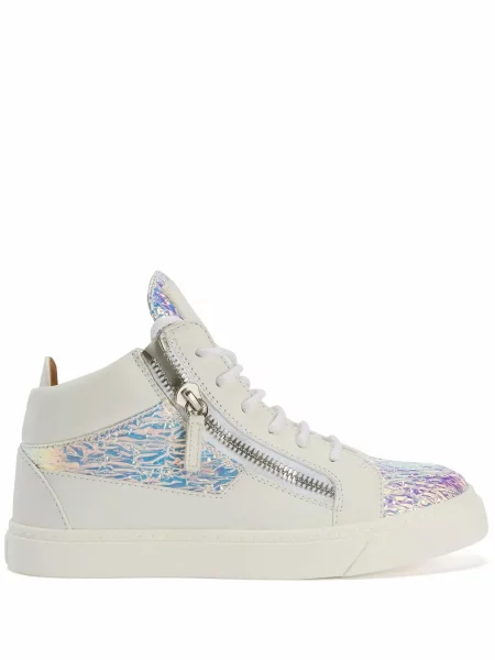 Sneakerși Giuseppe Zanotti Kriss cu șireturi din dantelă alb