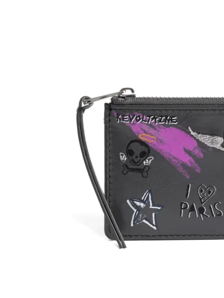 Портмоне Zadig&voltaire с принт сиво