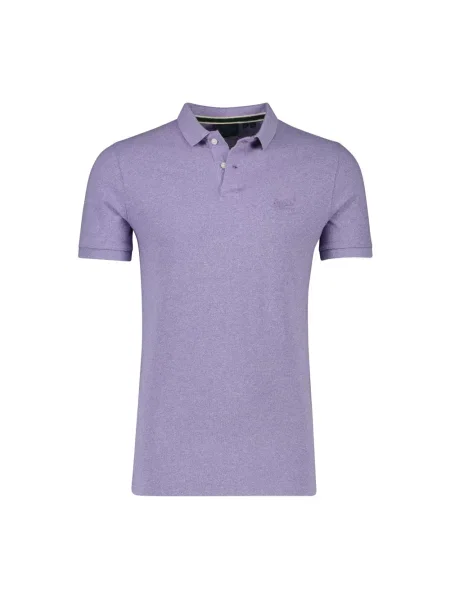 Koszulka polo Superdry z krótkim rękawem fioletowa