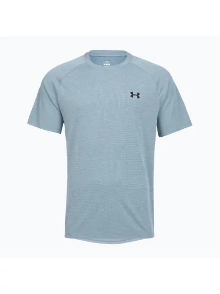 Tricou de antrenament bărbați Under Armour Tech Textured blue wind/black negru