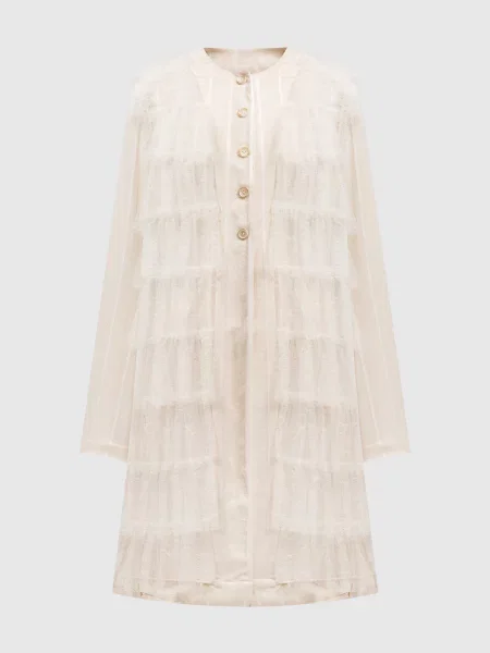 Пальто Uma Wang с рюшами бежевое