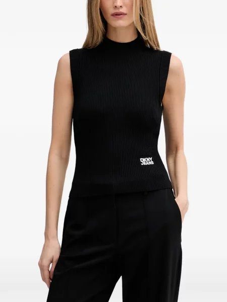 Top Dkny tricotate cu autograf negru