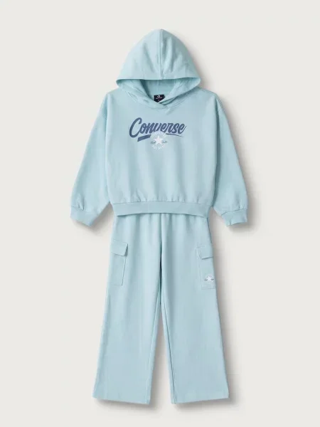 Converse melegítő szett gyerek pamuttal kék