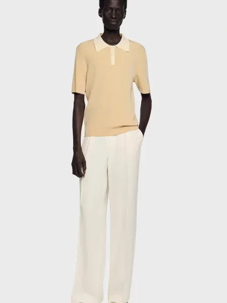 Поло Sandro бежевое