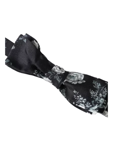 Krawat Dolce And Gabbana w kwiatki czarny