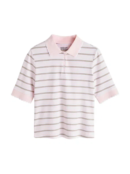 Next Tričko hnědá / světle žlutá / růžová bílá