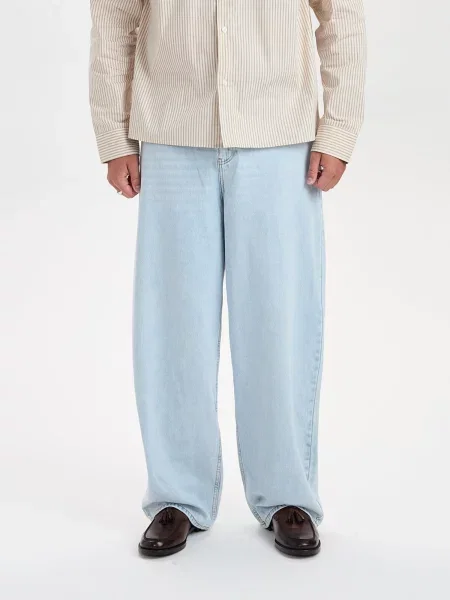 Dxnmxrk Jeans DXHarald Wide Fit Jeans Light Blue deschis albastru