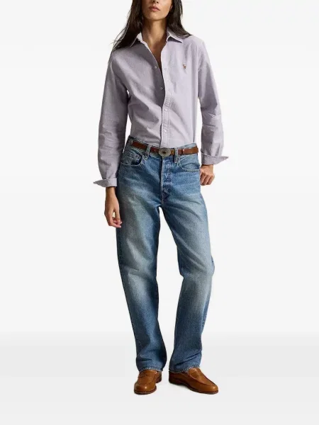 Gulerat tricou polo Polo Ralph Lauren cu decolteu în V fără mâneci maro