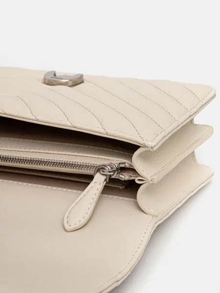 Pinko чанта crossbody дамска от кожа бежово