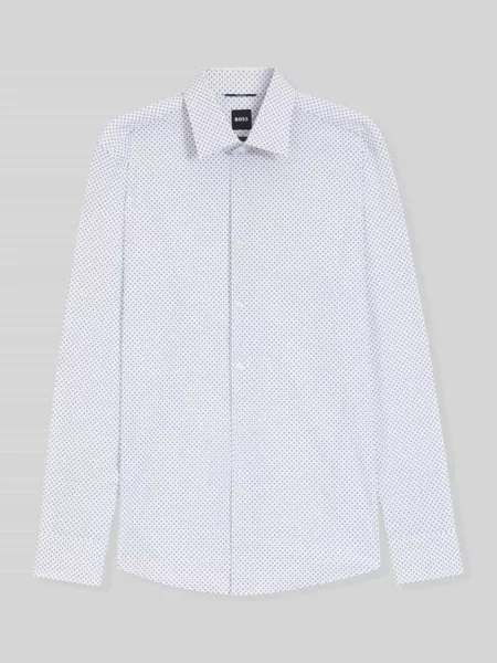 BOSS koszula biznesowa Mężczyźni Slim Fit Sztuczne włókno 38 biały