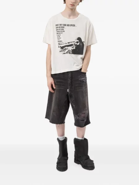 Tricou Marking Distance cu imagine alb