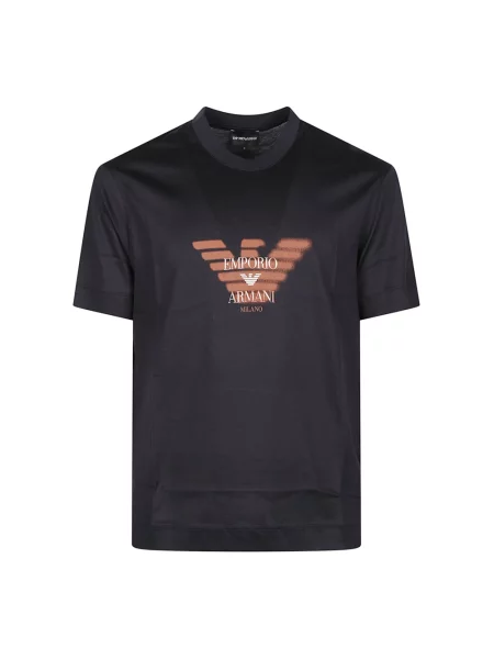Koszulka Emporio Armani z nadrukiem niebieska