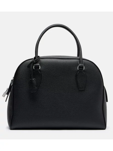 Geanta de piele The Row din piele negru