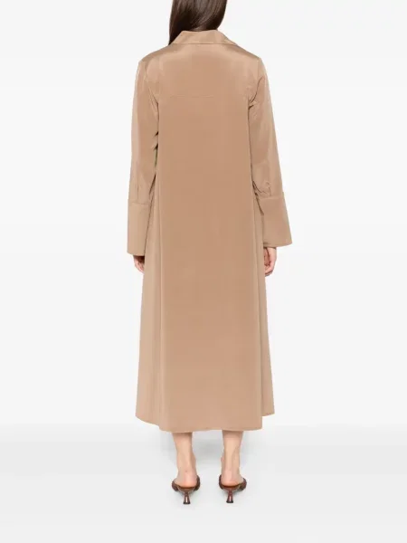 Rochie Max Mara de mătase de costum maro