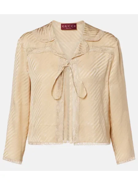 Top Gucci de mătase bej