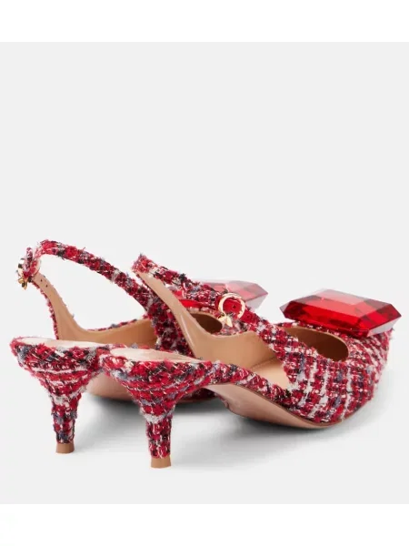 Pantofi cu toc Gianvito Rossi slingback roșu