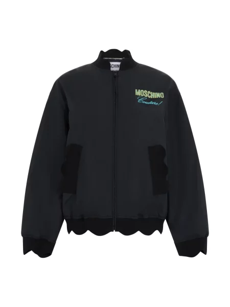 Kurtka bomber Moschino z logo czarny