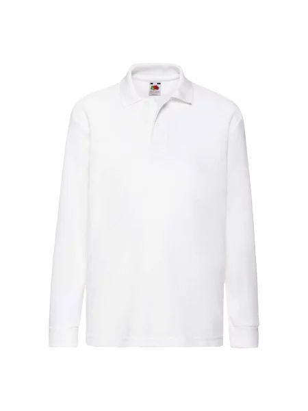 Tricou polo copii Fruit Of The Loom alb