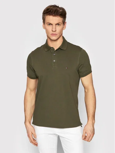 Tommy Hilfiger Тениска с яка и зелен