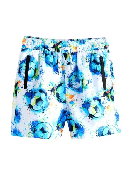 Next Șorturi de baie albastru aqua / verde neon / portocaliu alb