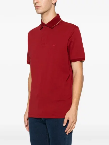 Polo Emporio Armani με κέντημα κόκκινο