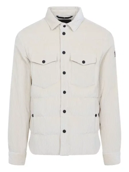 Palton Moncler Grenoble de catifea cord alb