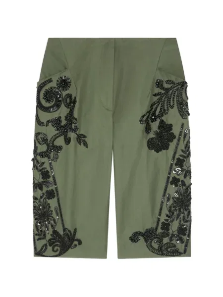 Haftowane szorty Dries Van Noten zielone