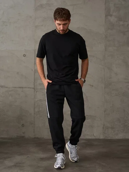 Штани спортивні ISSA Plus комбінований верх чорний