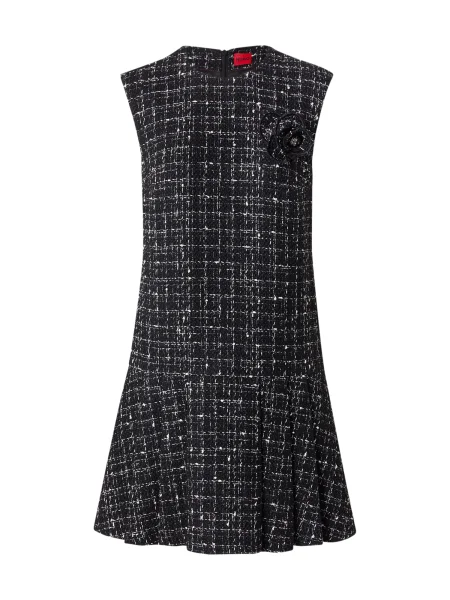 HUGO rochie din lână mini drept negru